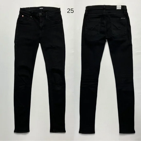 Hudson Jeans Nico Midrise Super Skinny Black Denim Size 24 25 26 - Picture 6 of 11